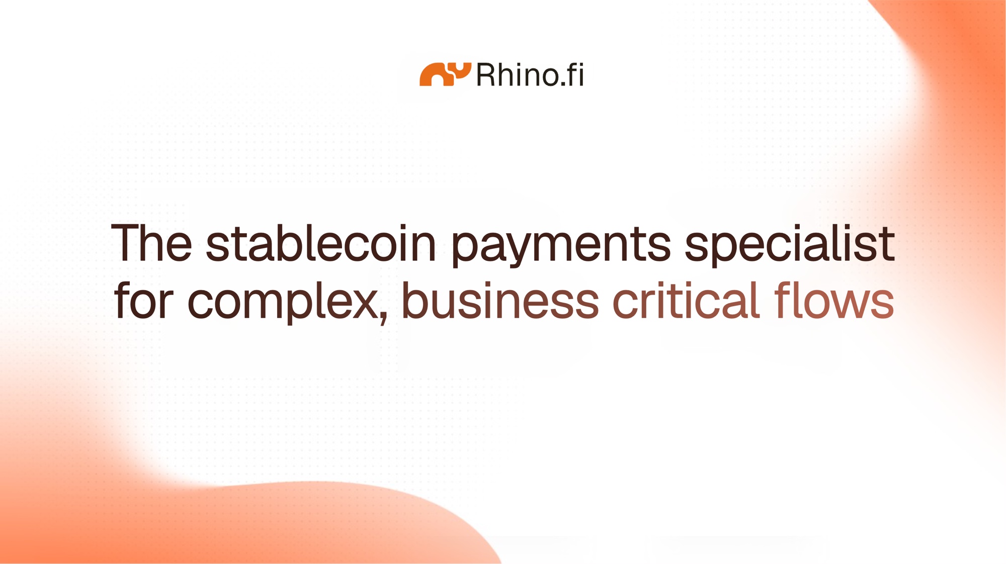 Rhino.fi: the stablecoin payments specialist for complex, business-critical flows