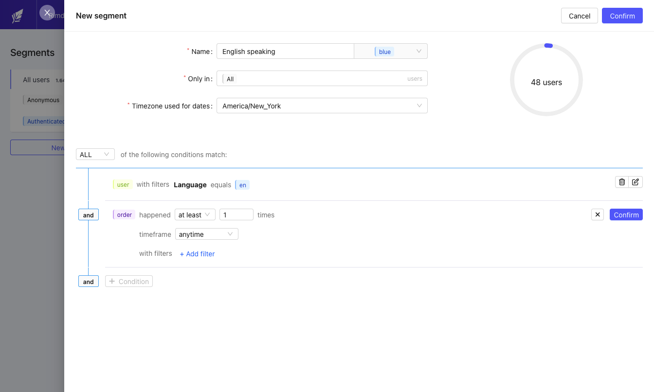Rimdian segmentation engine