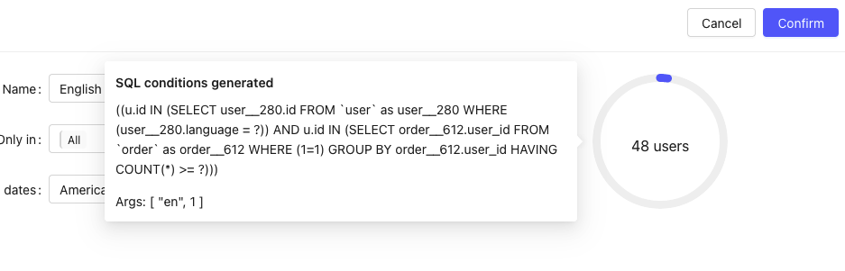 Rimdian segmentation engine SQL