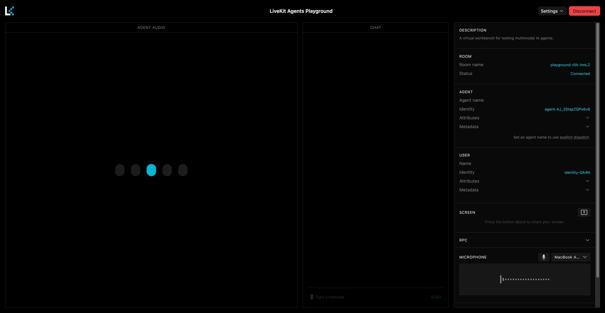 Demo of a voice agent conversation using LiveKit and Rime