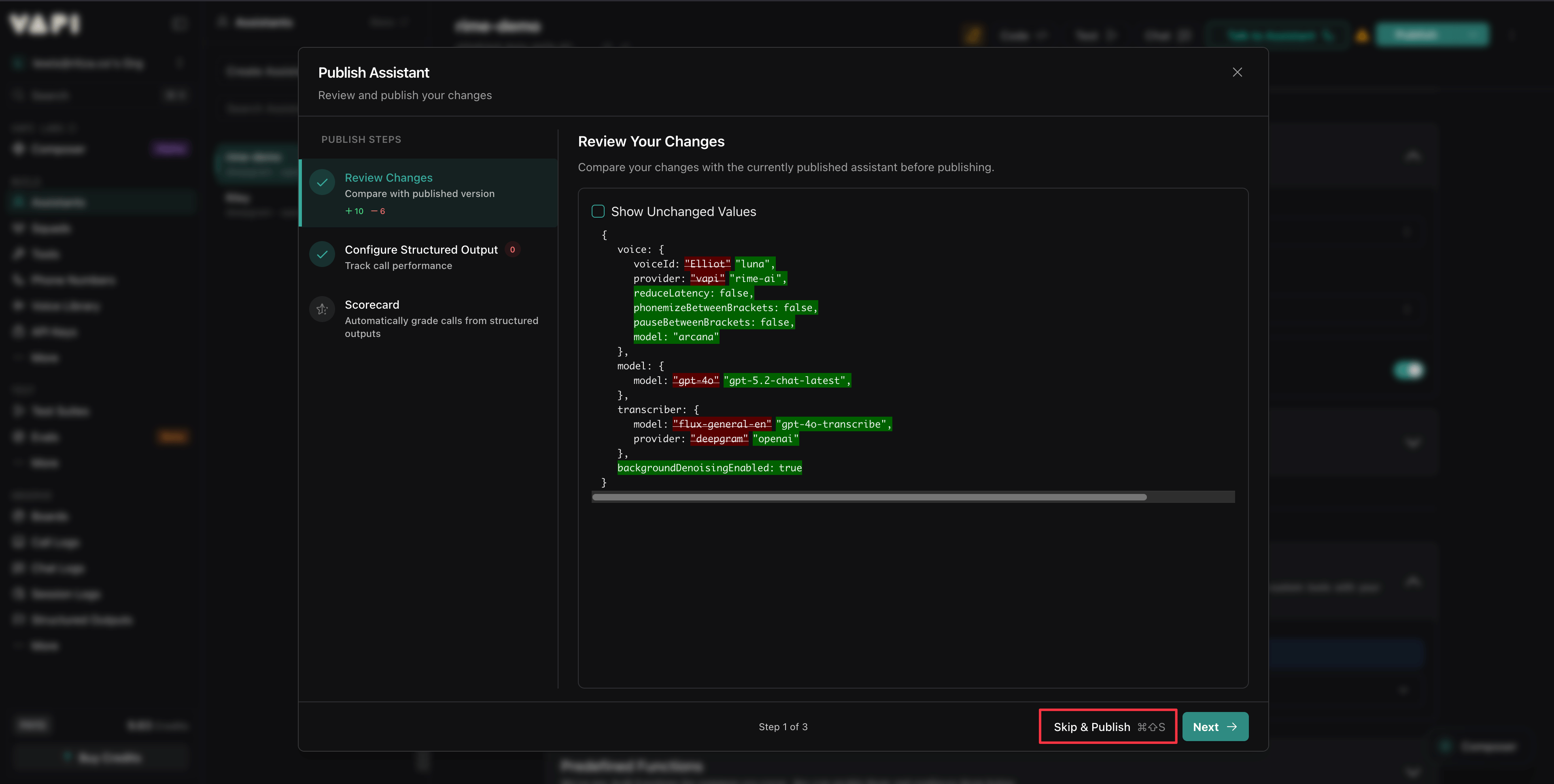 Publish popup window