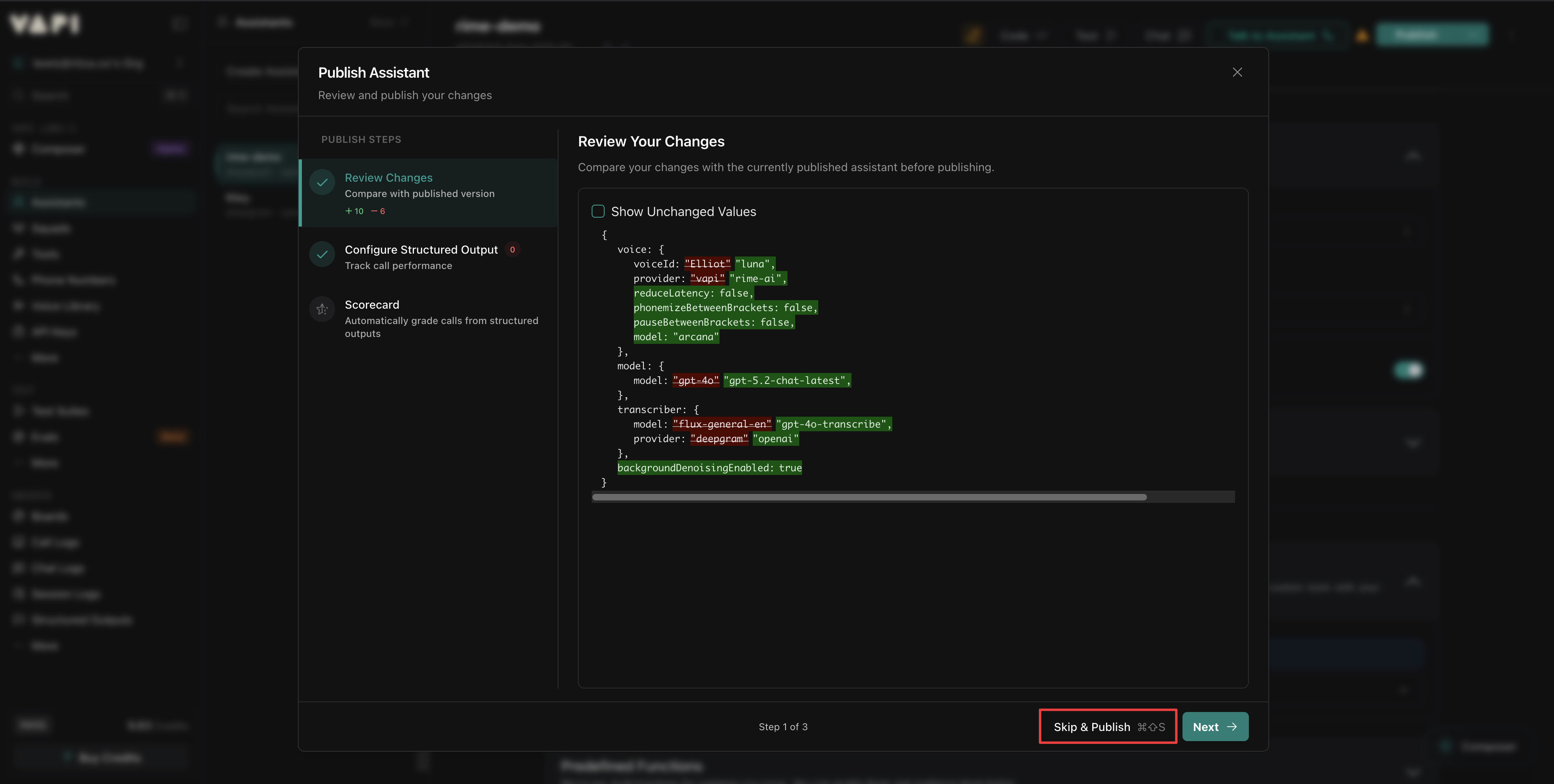 Publish popup window