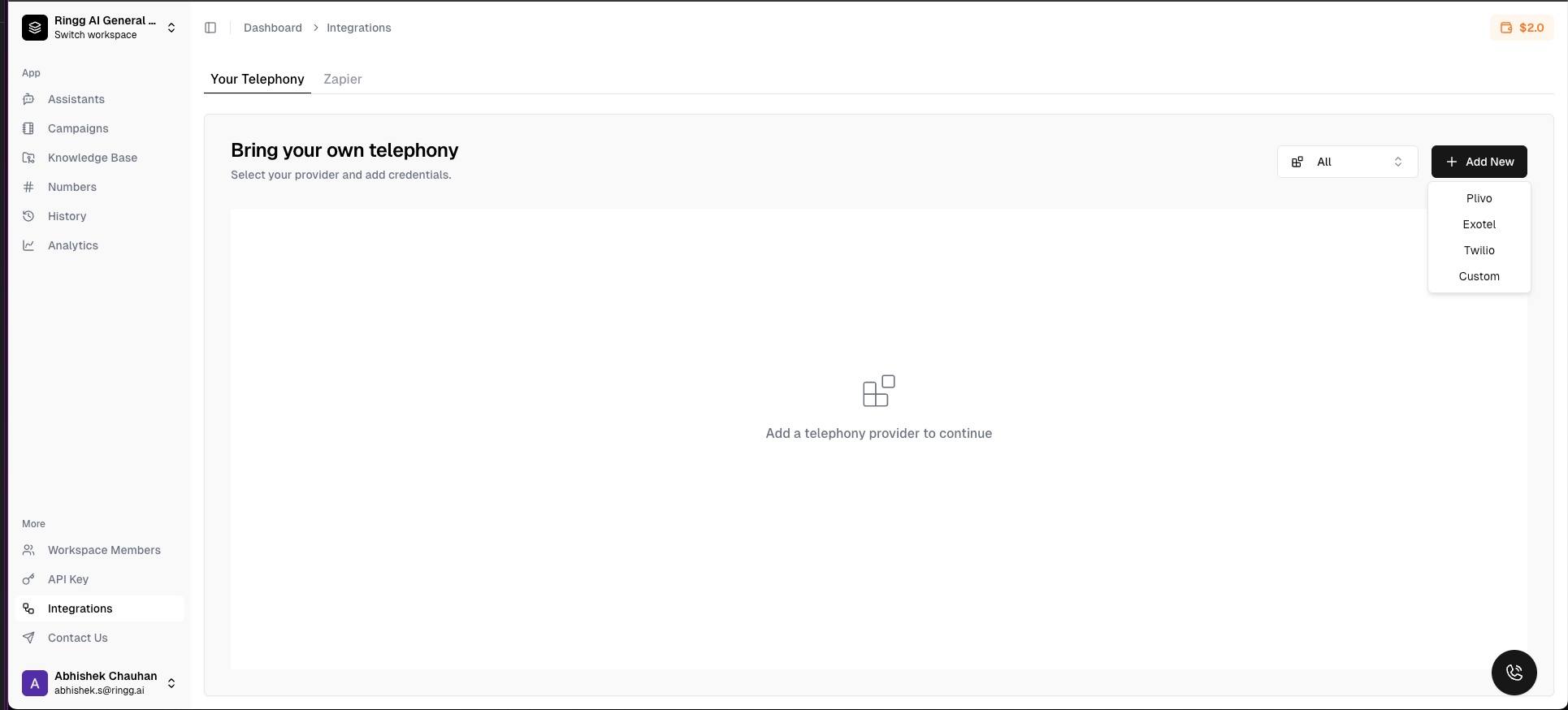 BYOT Provider Selection