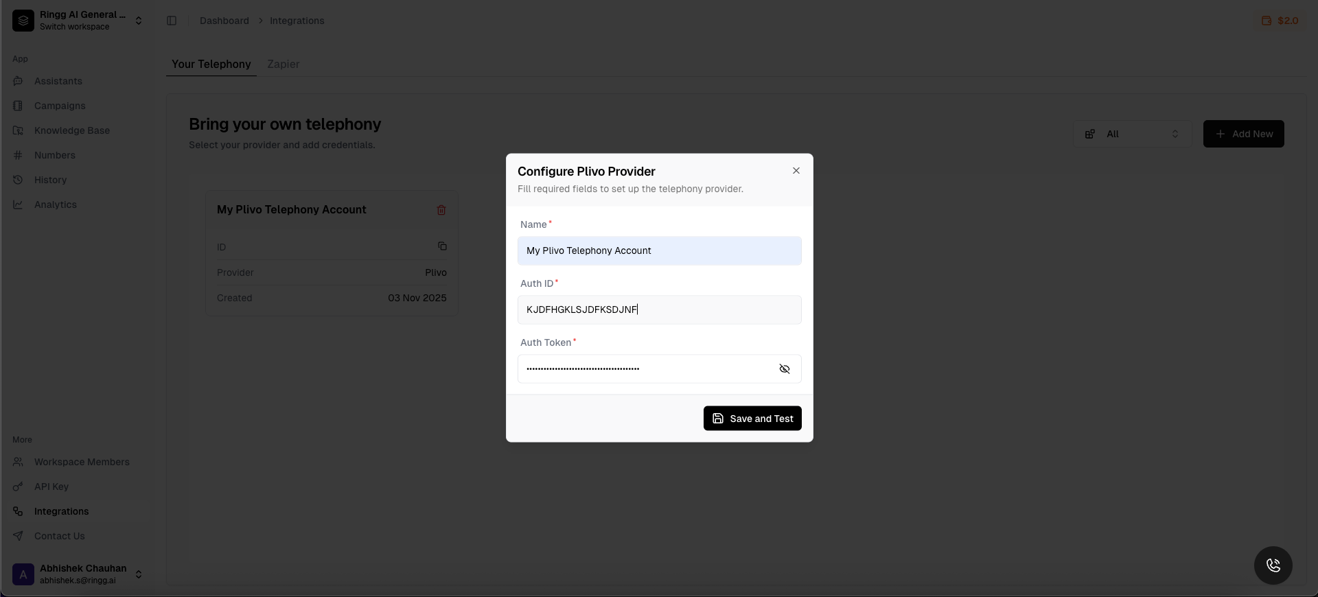 Provider Credentials Form