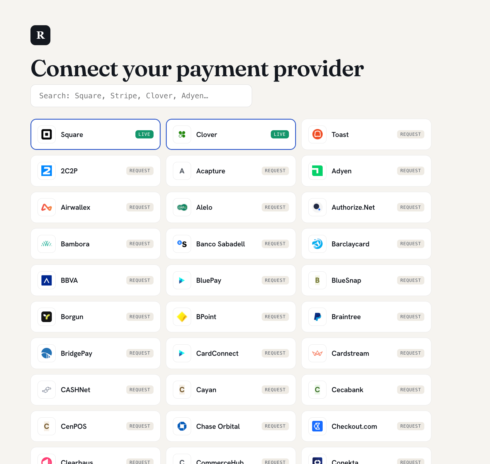 Connect your payment provider