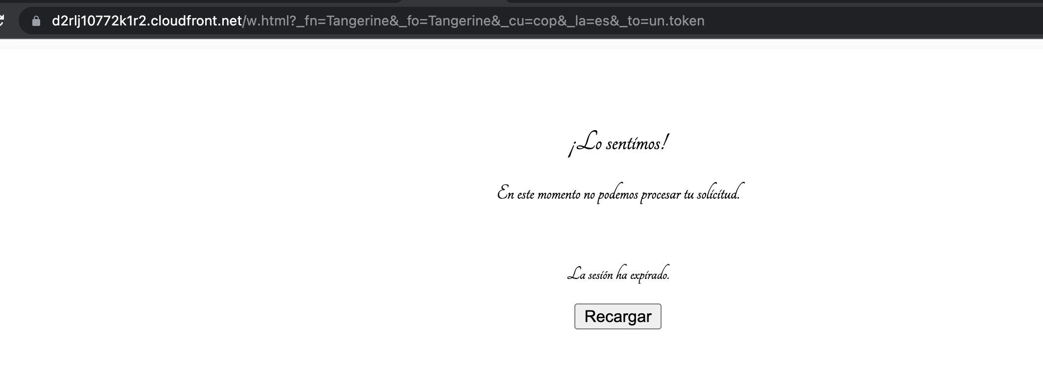 Error screen of widget!