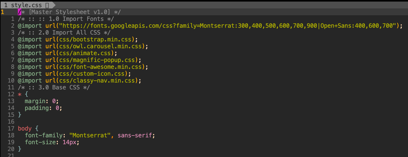 Styles css of widget!