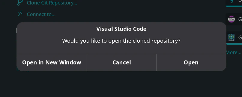 Open Cloned Repository