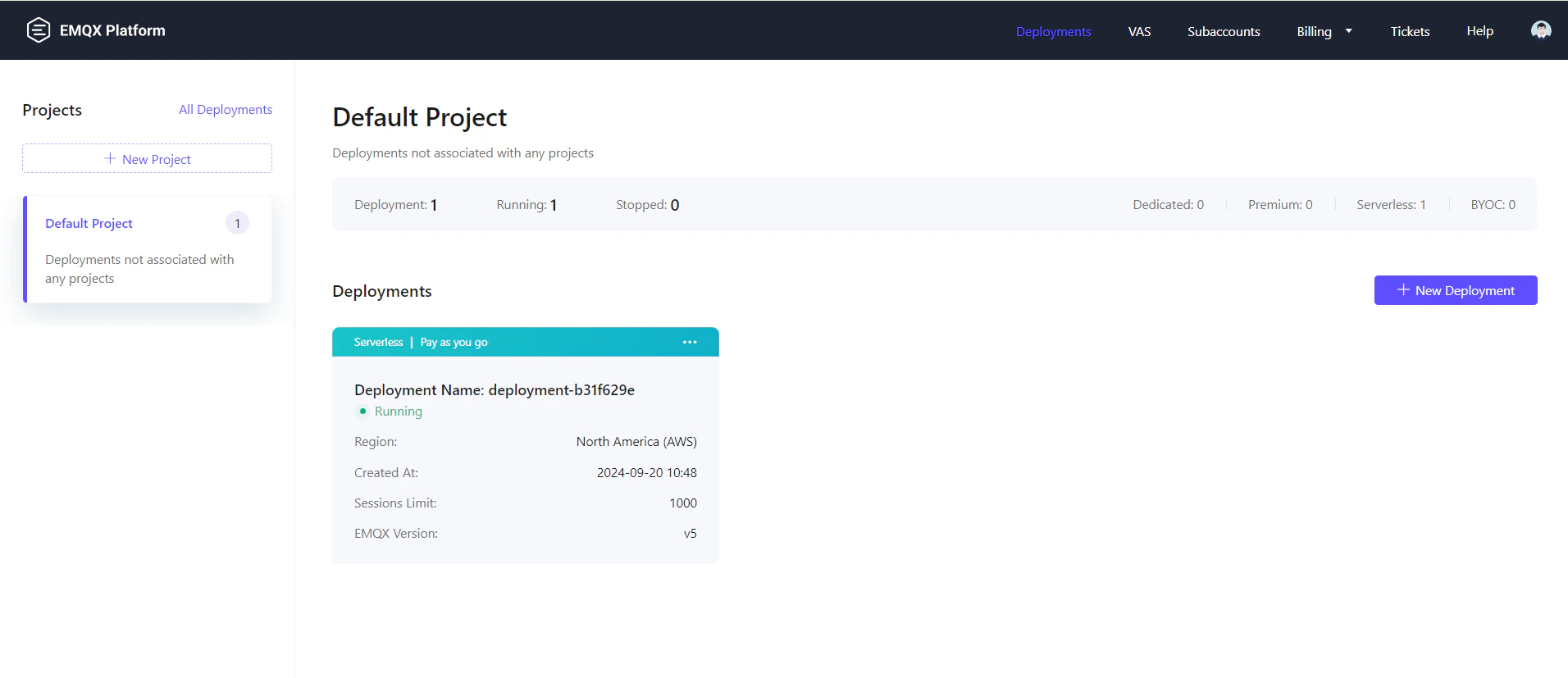 Serverless EMQX Deployment Overview