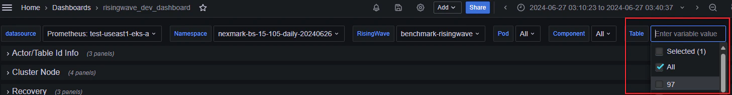 Grafana Table Filter