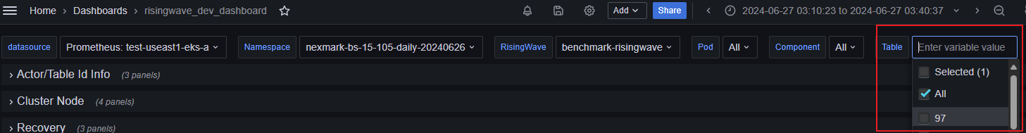 Grafana Table Filter