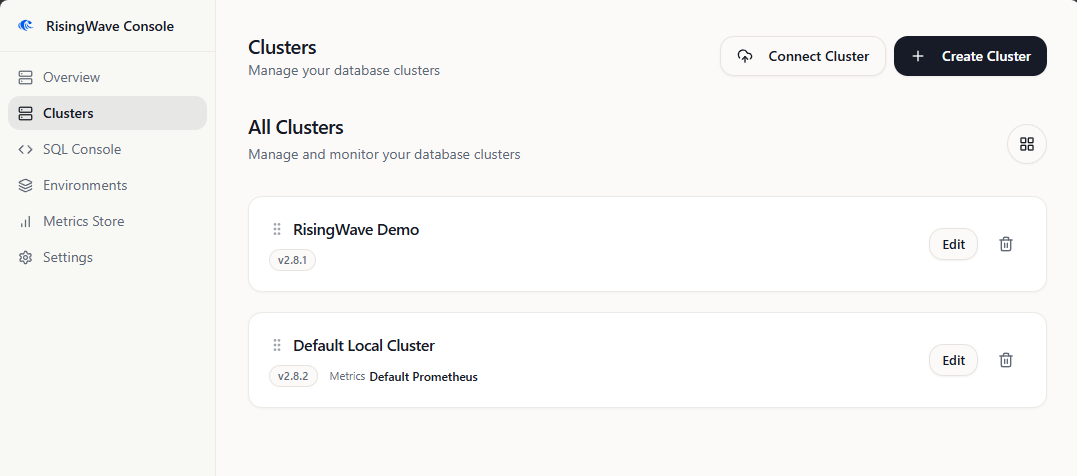 Connect to your RisingWave clusters - RisingWave