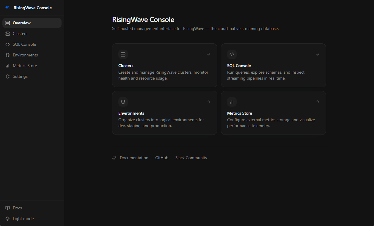 Install RisingWave Console - RisingWave