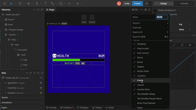 toggle events visibility