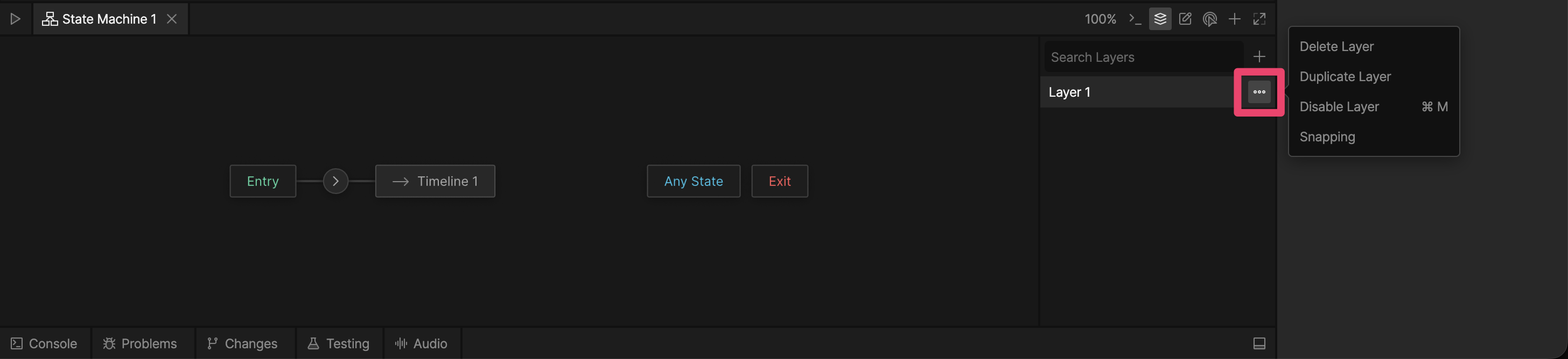 Layer menu