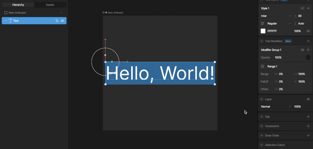 Use falloff to interpolate applied modifier properties