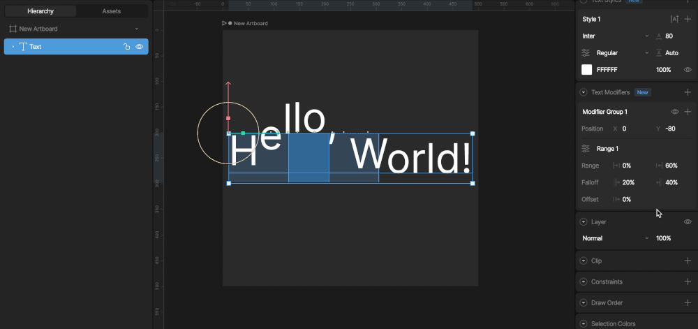 Text Runs Modifiers Offset