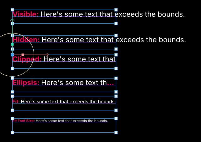 Toggle wrap with text elements with the various overflow options