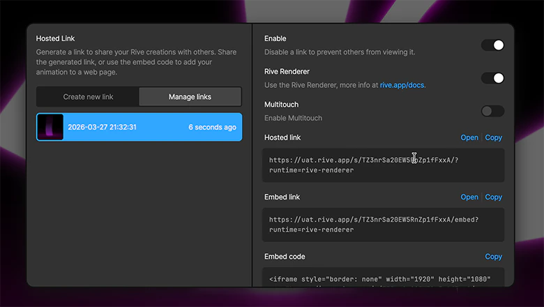 Generate embed URL
