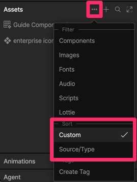 Sort assets by Custom