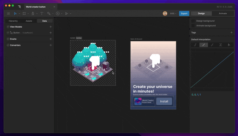 Selecting a state machine from the default state machine menu