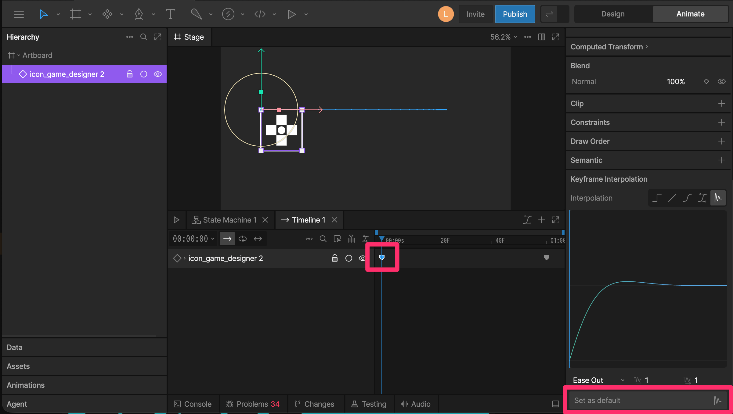 Set current interpolation as default