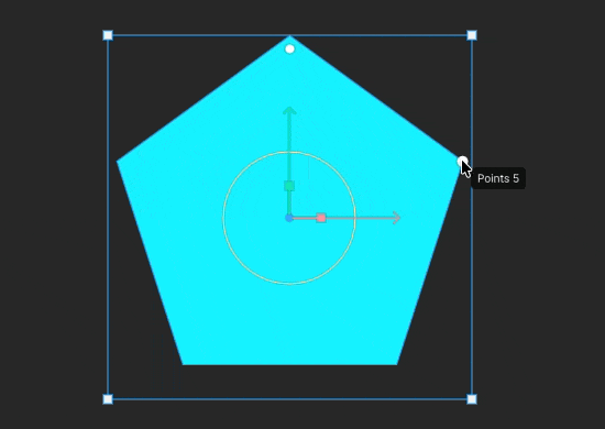 Dragging to adjust the number of points on a shape