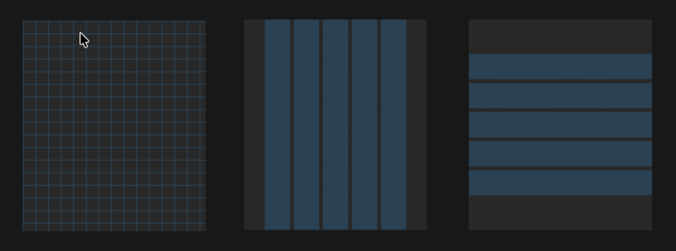 Guide types - rows, columns, grid