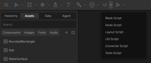 Create Script from Assets Panel