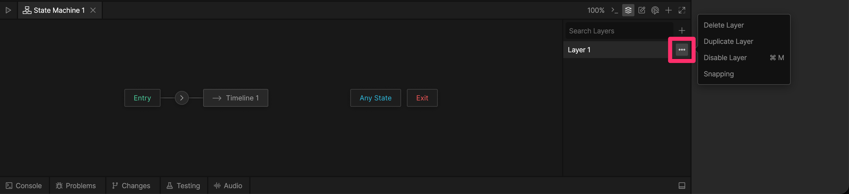 Layer menu