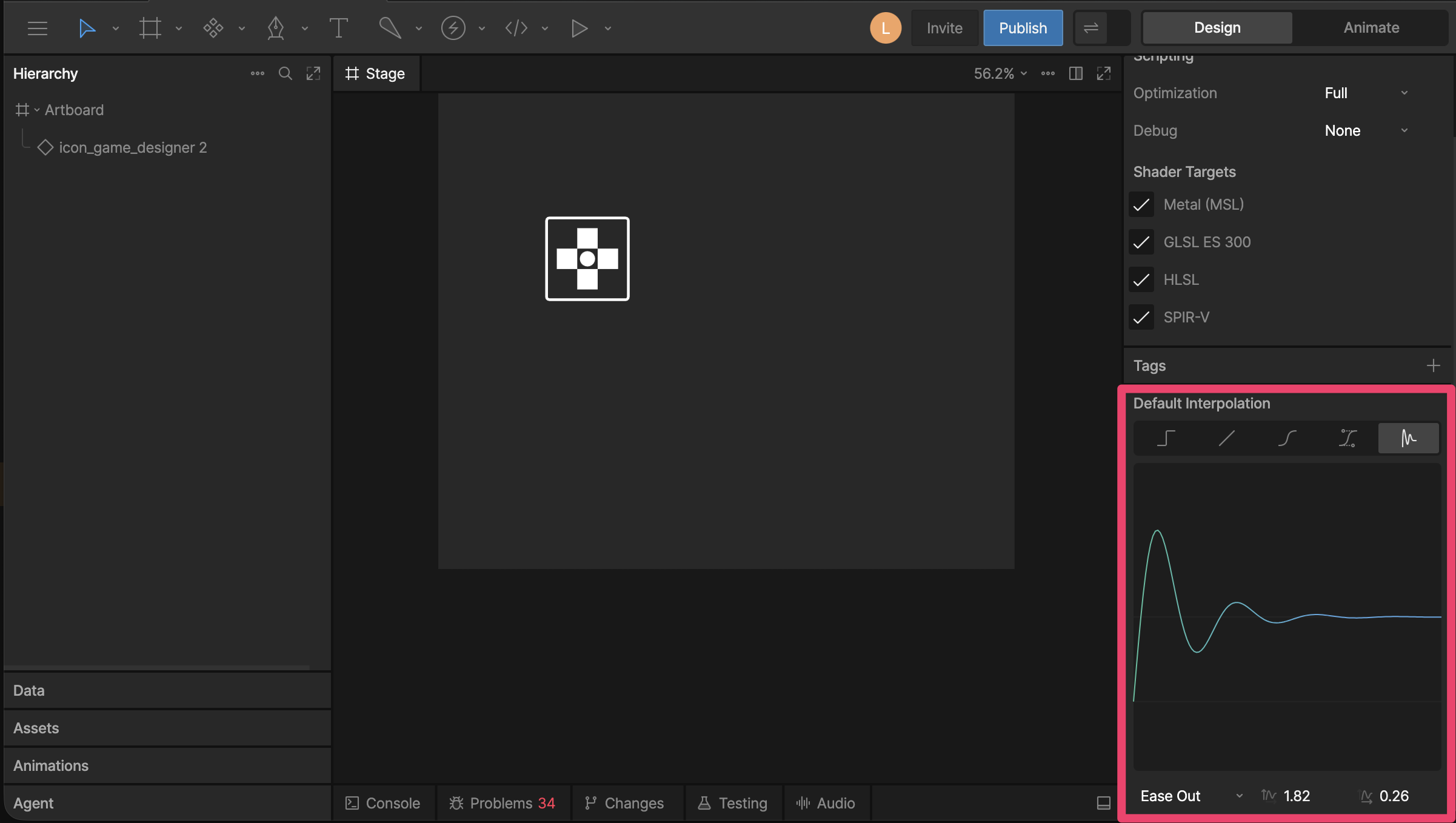 Set default interpolation from inspector