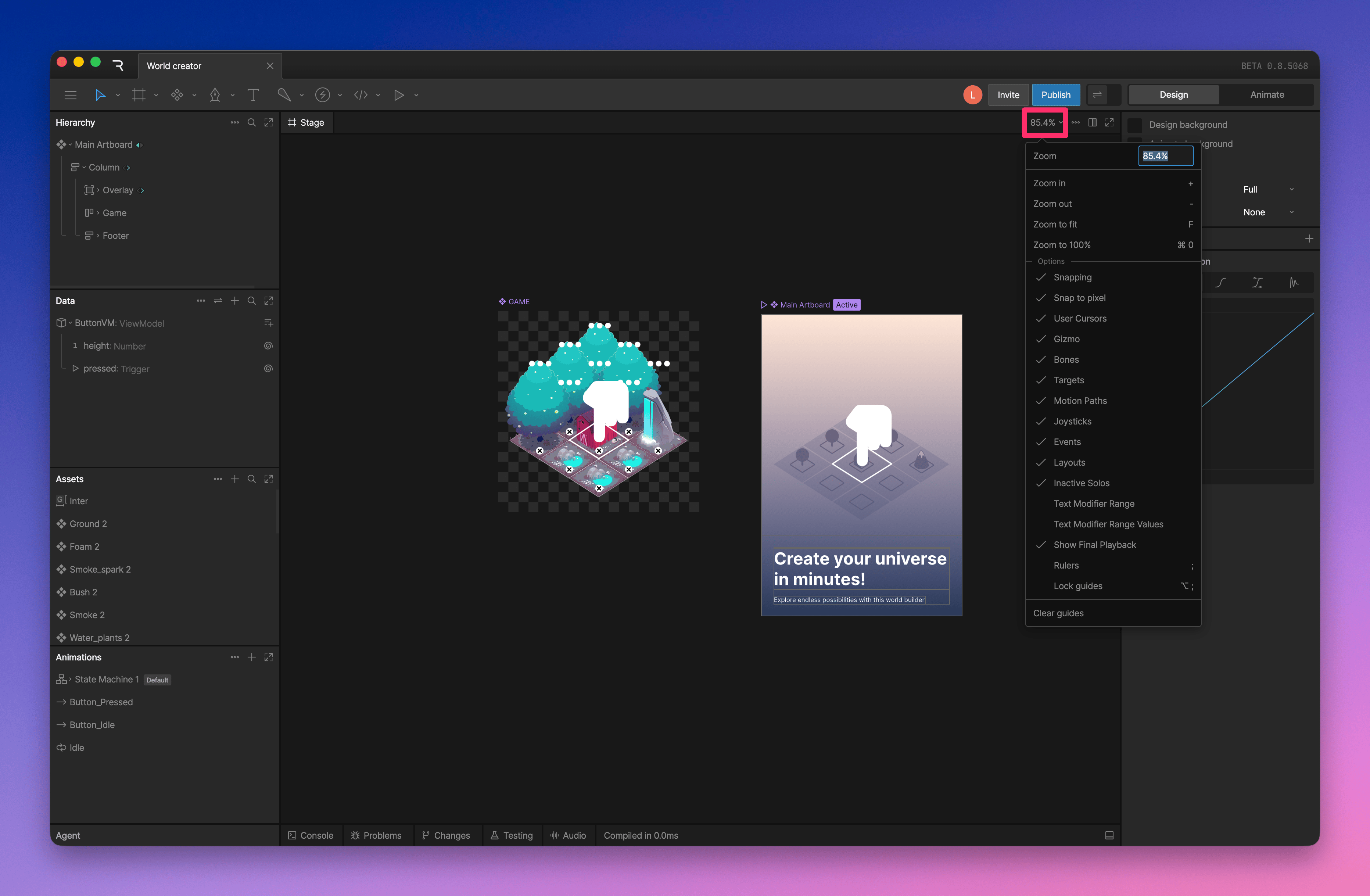 View options