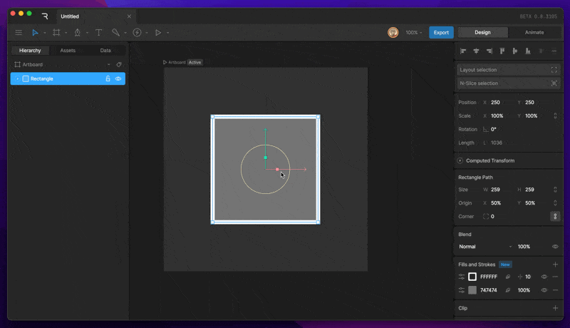 Opening the Color Picker from a stroke layer and adjusting the sliders to change the color
