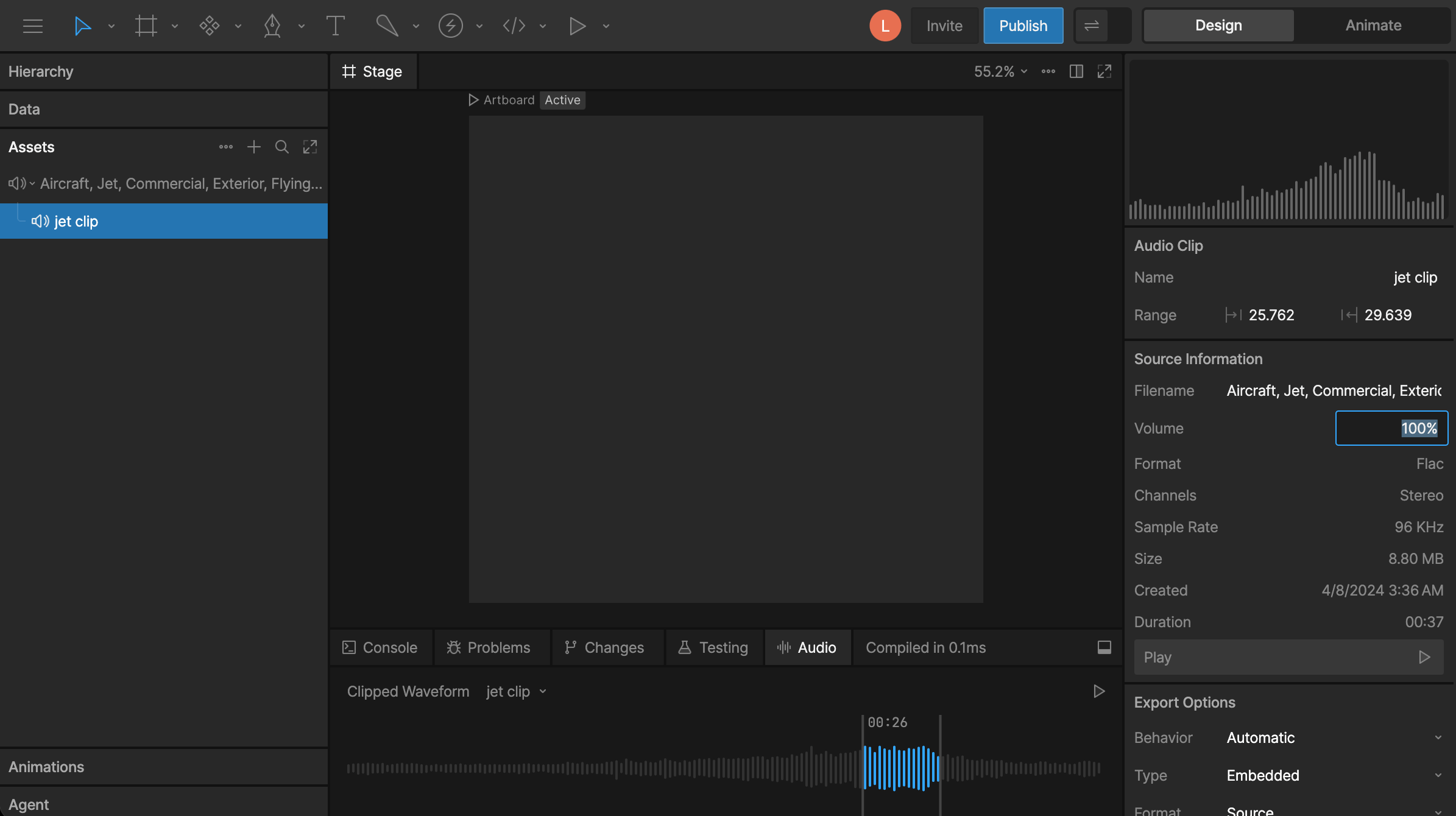 Audio asset volume