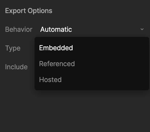 Export Options