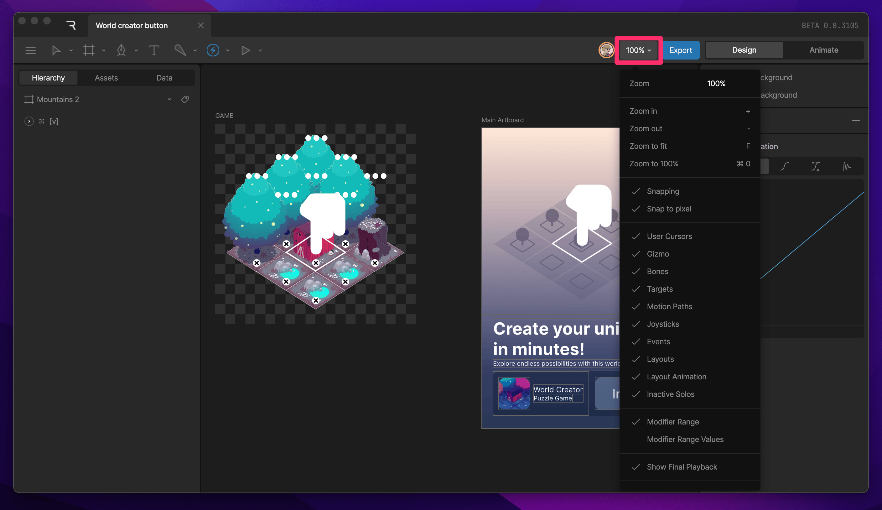 View options