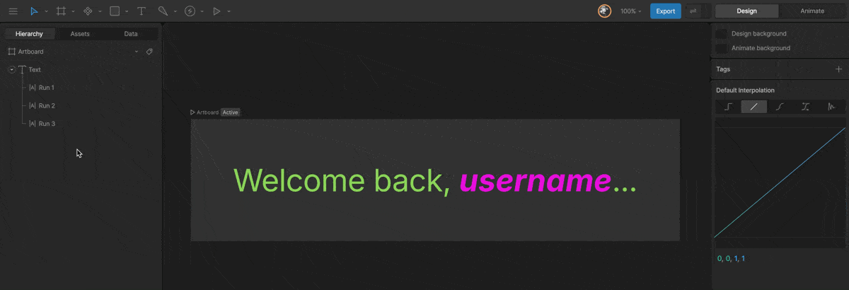 Update text for a specific run