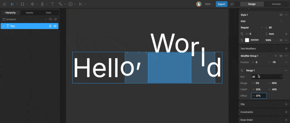 Text Runs Modifiers View Options