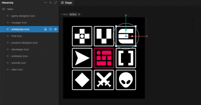 Create a new component from an element inside the artboard