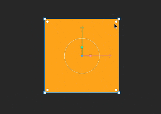 Adjusting rectangle corner radius handles