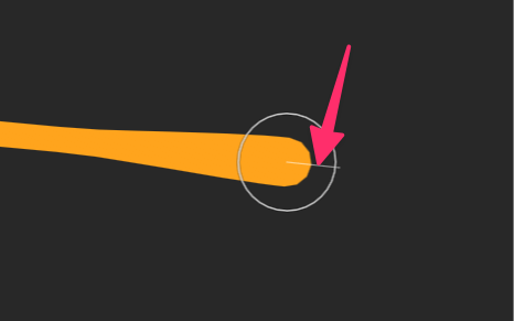 Displaying a leash while drawing using the brush