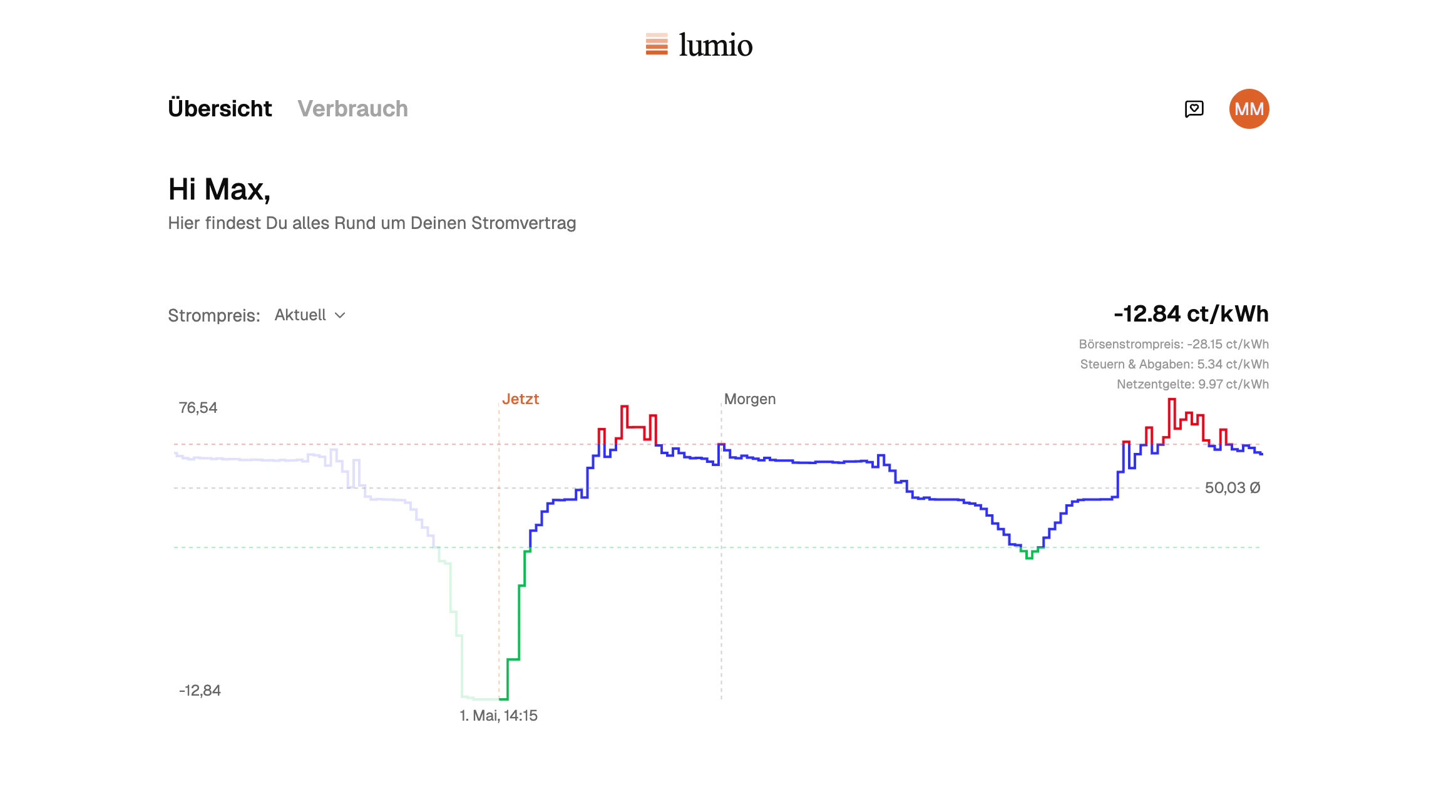 Hosted customer portal dashboard with consumption chart, invoices, and account panels