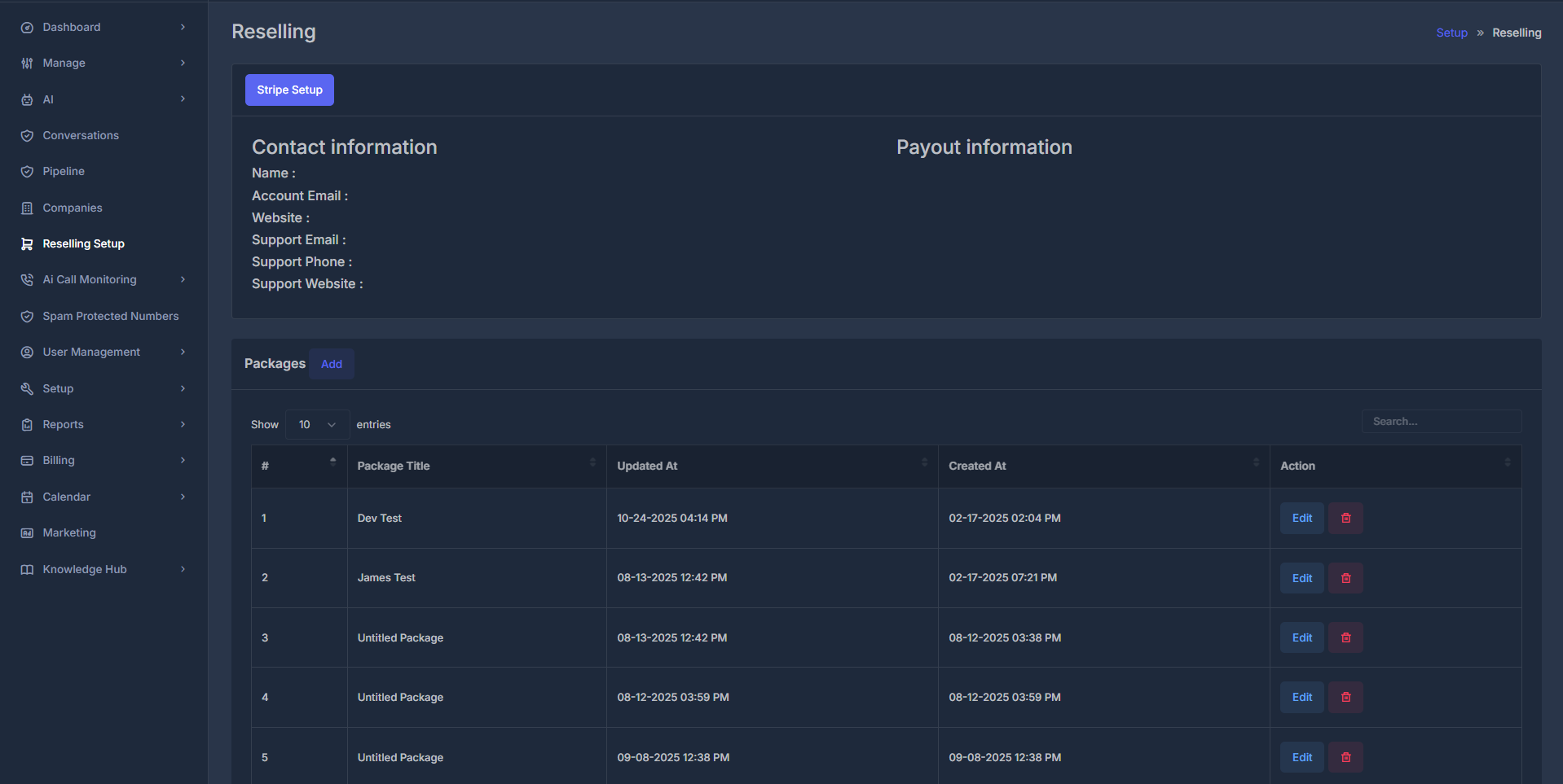 Reselling Package Overview