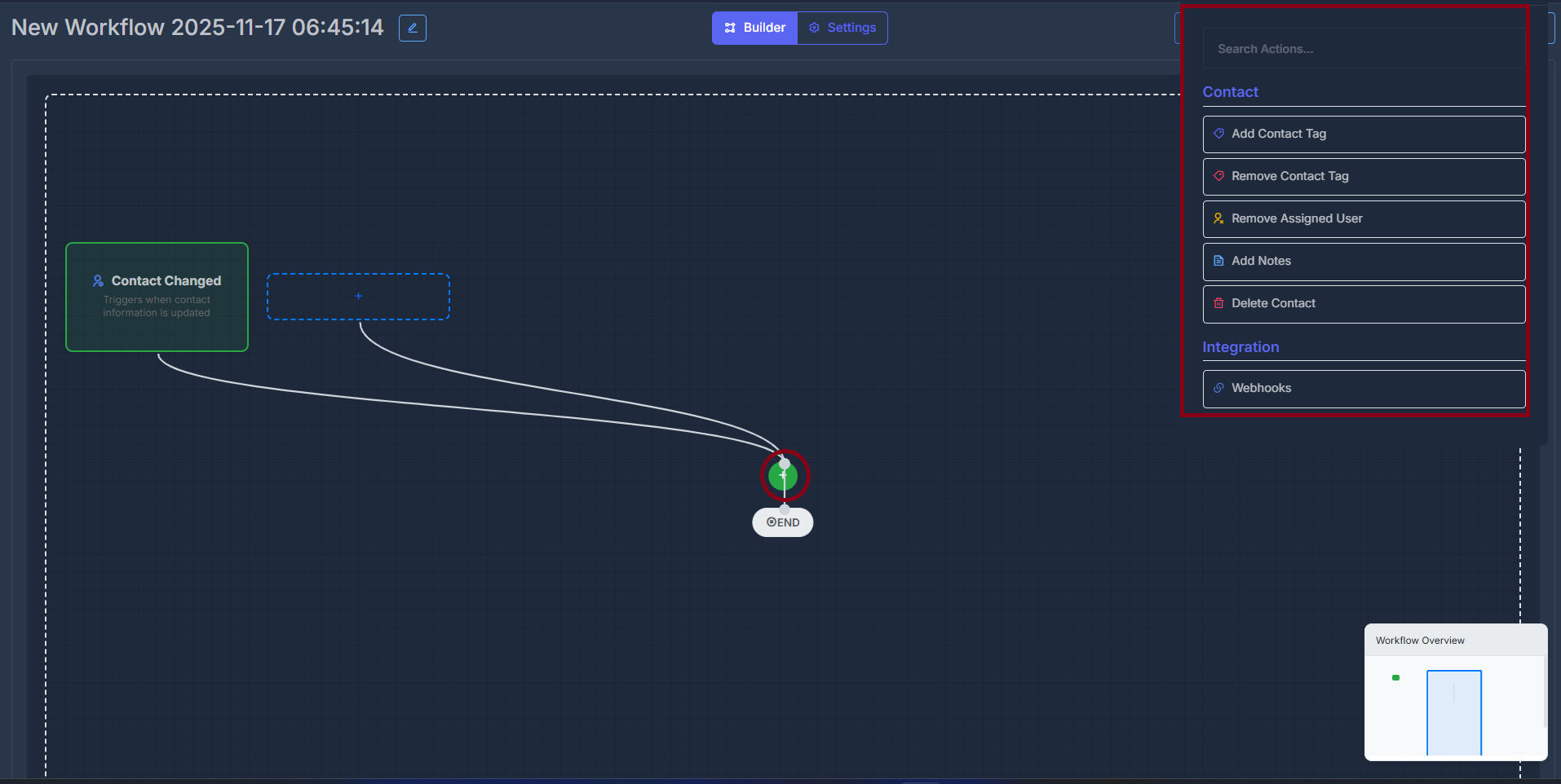 Workflow Actions Vertical