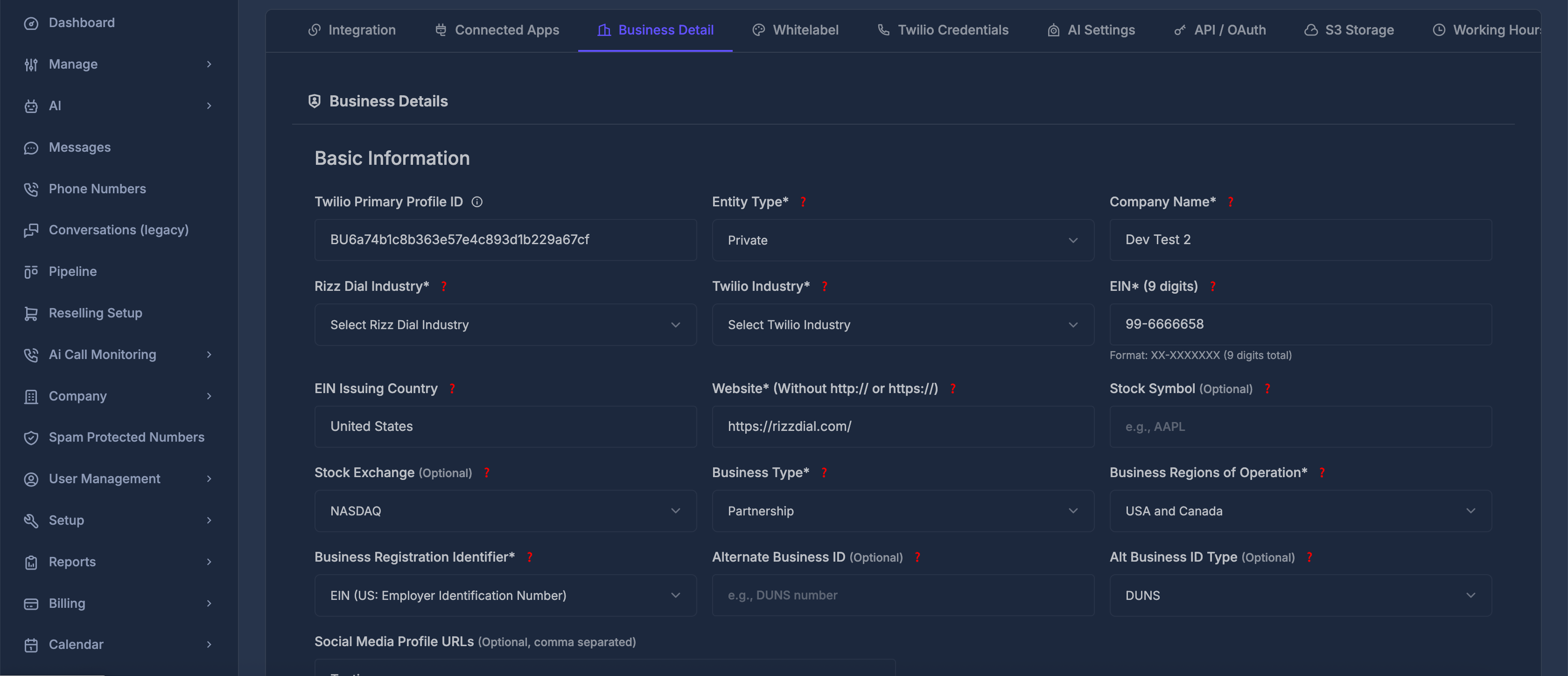 Business Detail - Docs AI Sync