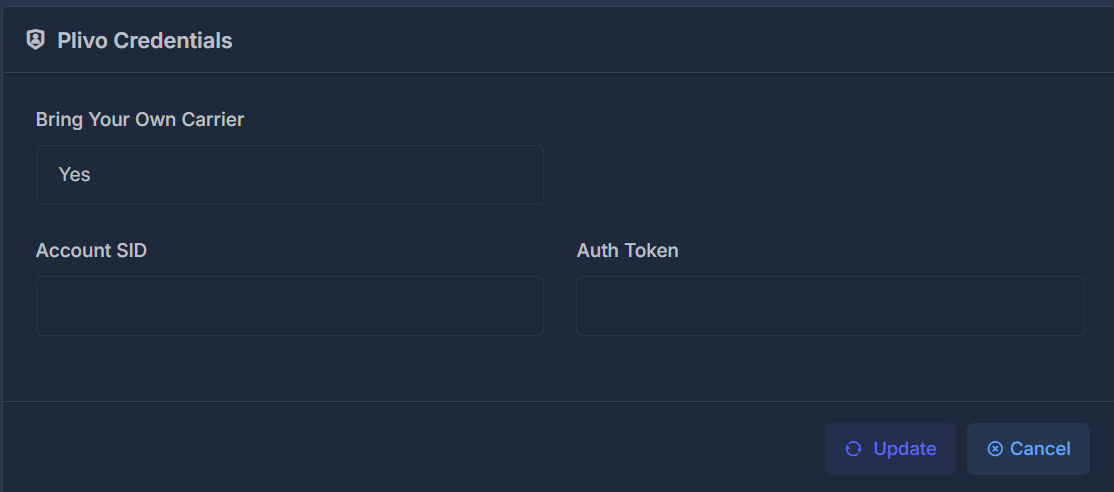 Plivo credentials