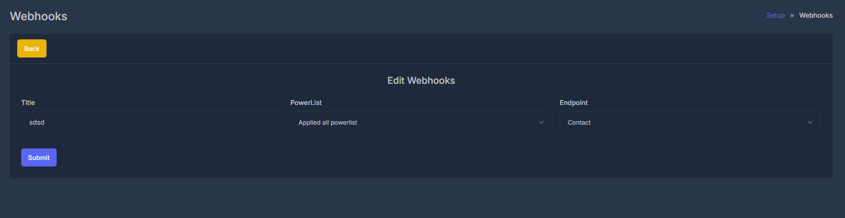 Webhook Configuration