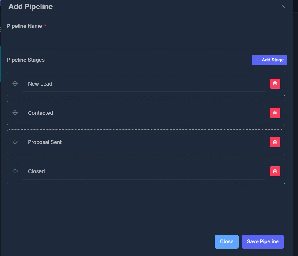 Add Pipeline Form