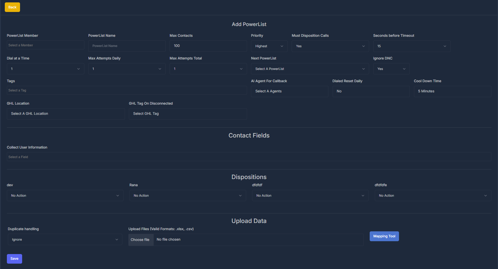 PowerLists Interface