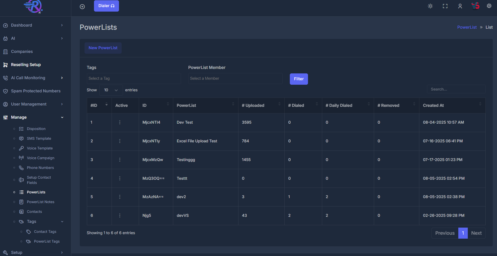 PowerLists Interface